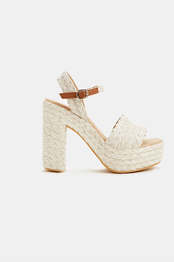 Platform Sandals Sophie Rafia Crudo